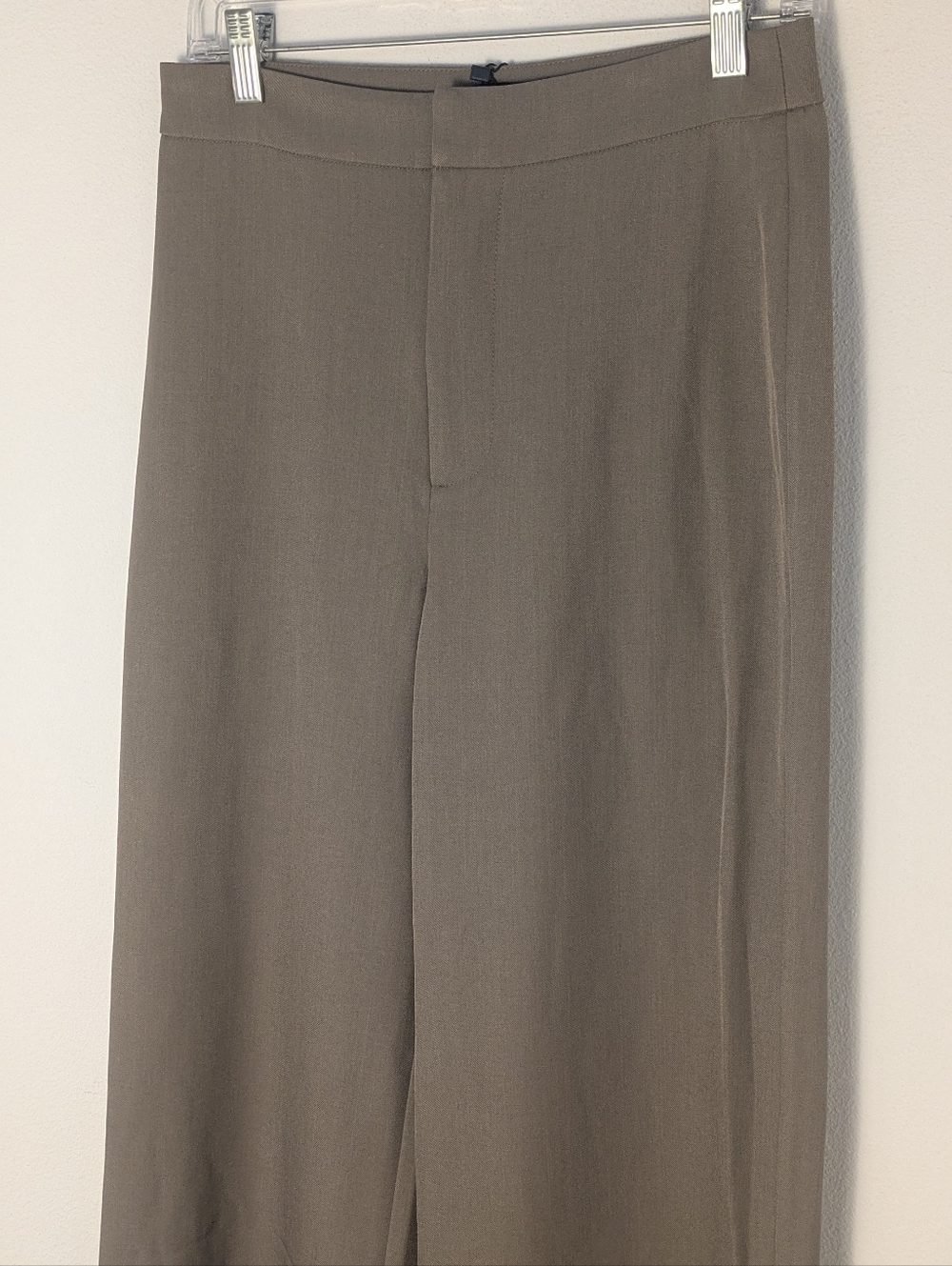Pretty Little Thing Tall Mushroom Mid Rise Tailored Wide Leg Trousers Sz 4 T New - Picture 5 of 14